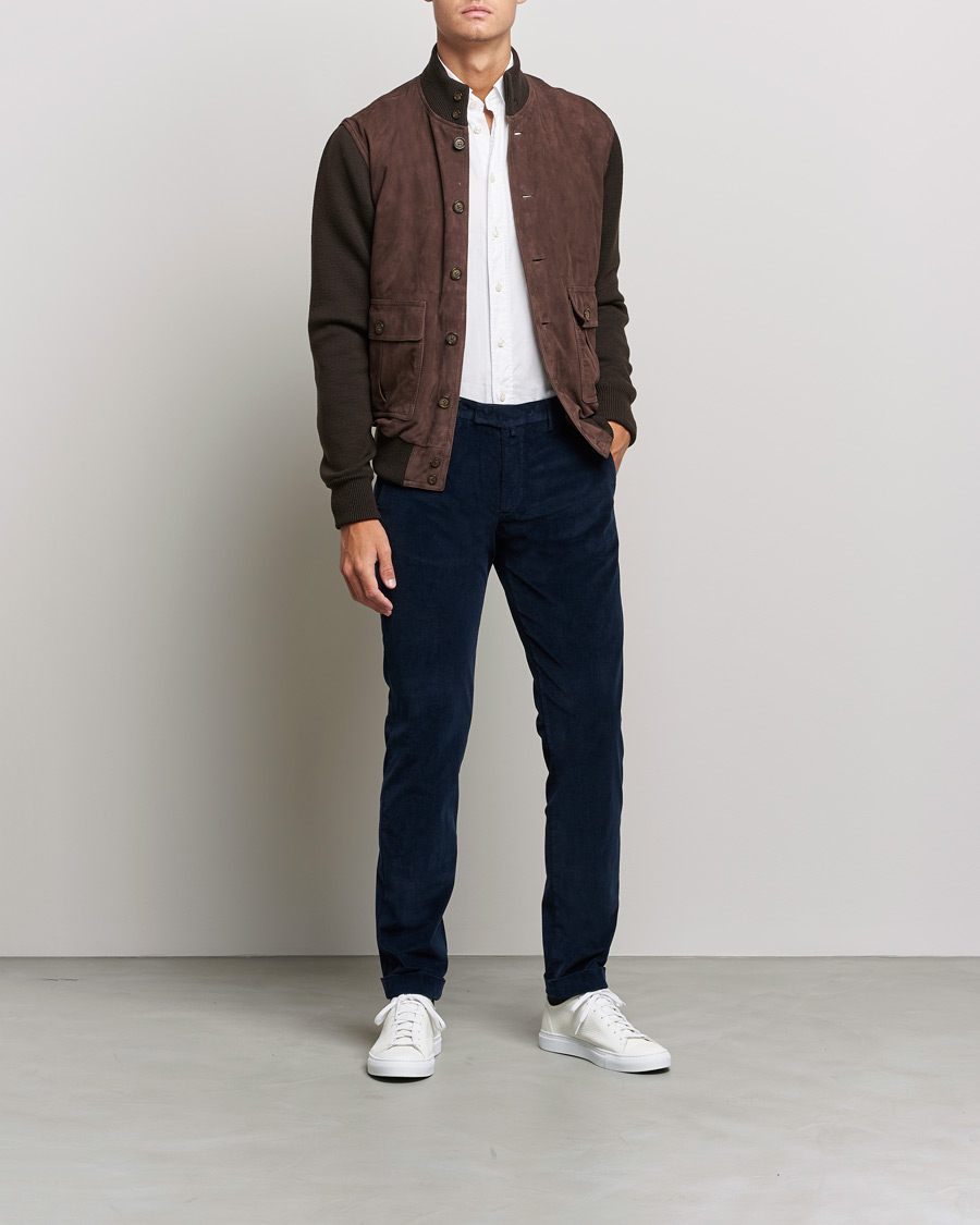 Herre | Bukser | Briglia 1949 | Slim Fit Corduroy Trousers Navy