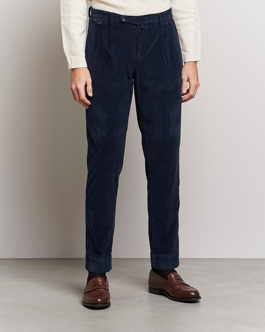 Herre | Bukser | Briglia 1949 | Easy Fit Corduroy Trousers Navy