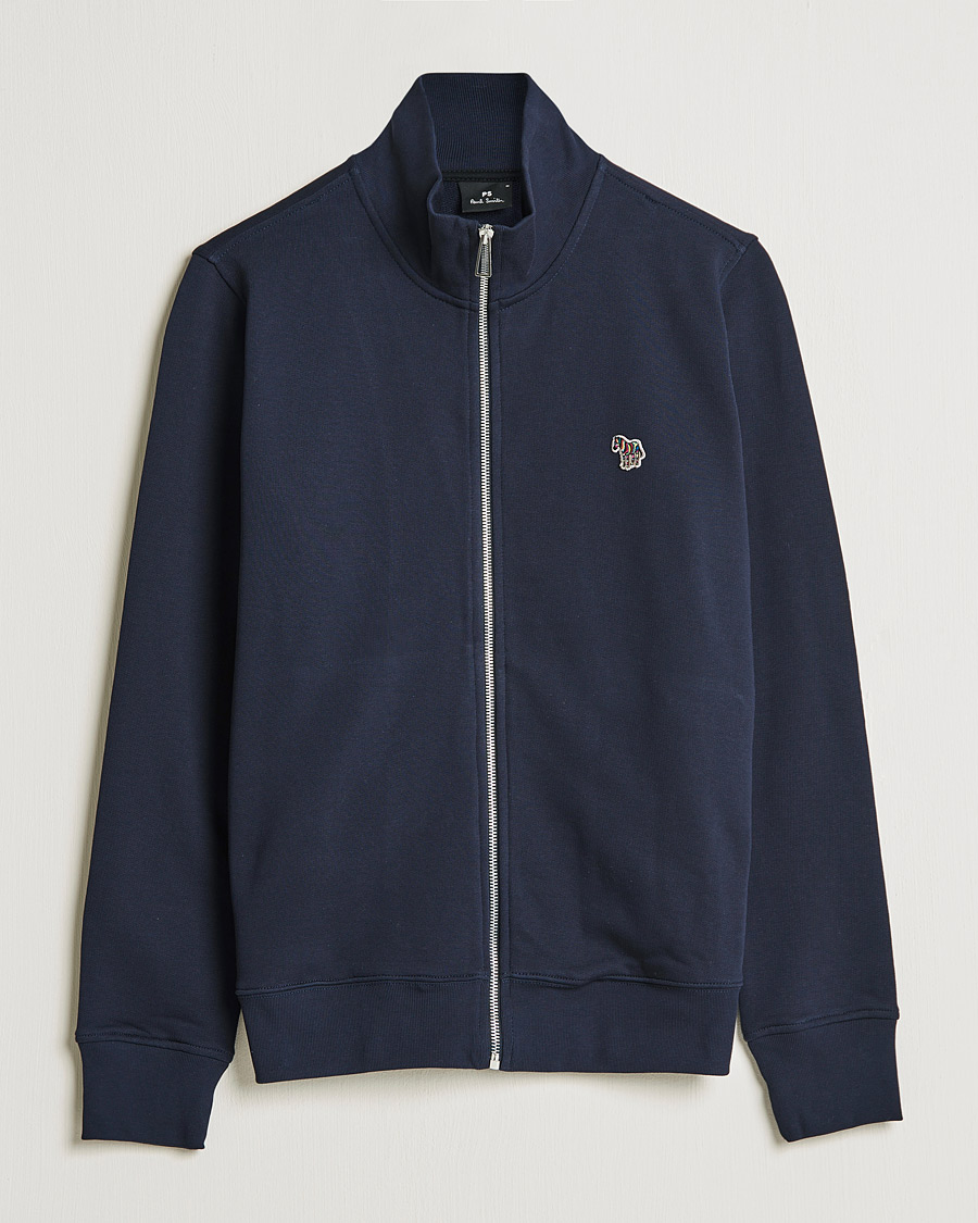 Herre | Trøjer | PS Paul Smith | Organic Cotton Zebra Full Zip Sweater Navy