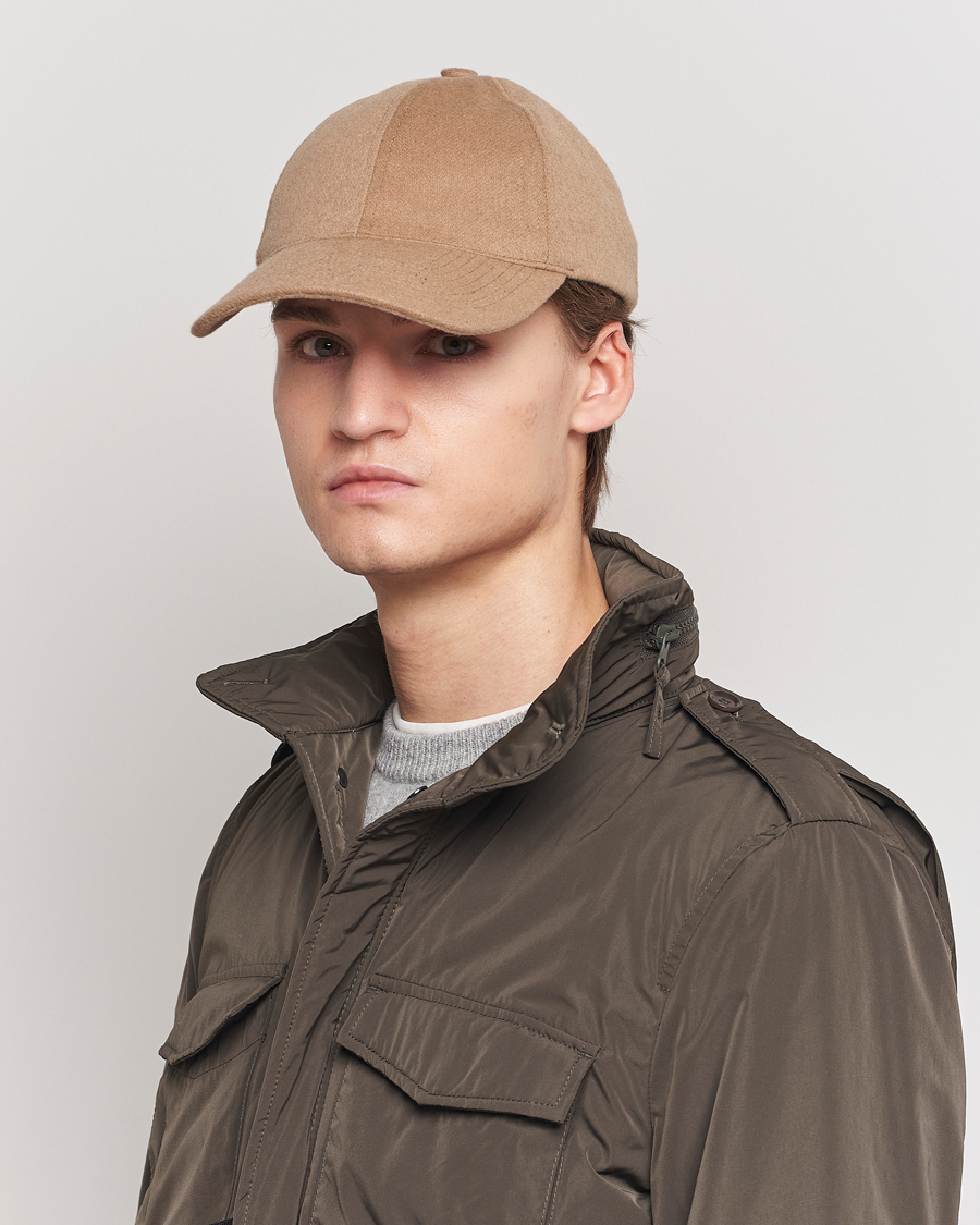 Herre | Hatte & kasketter | Varsity Headwear | Cashmere Soft Front Baseball Cap Camel