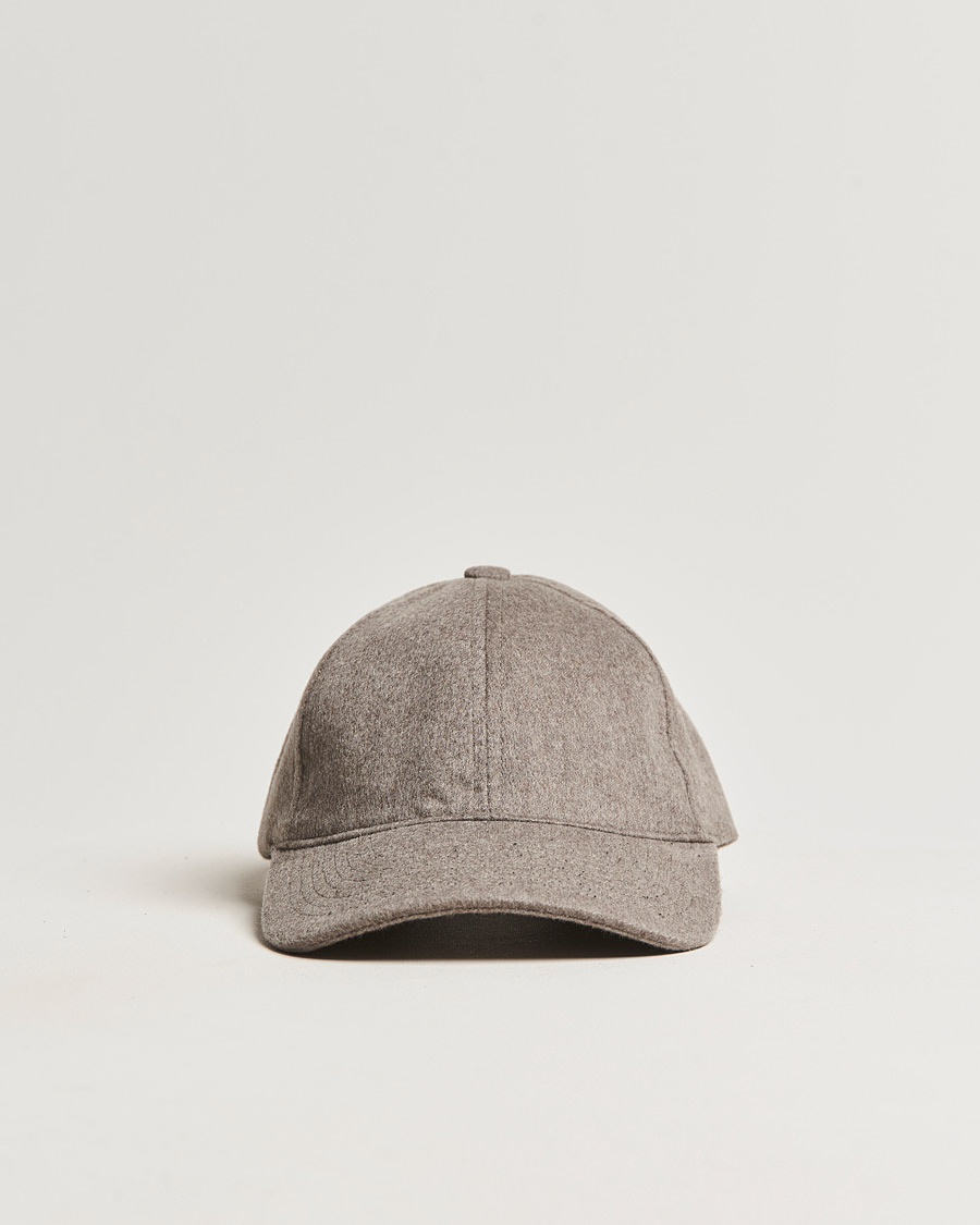 Herre | Tilbehør | Varsity Headwear | Cashmere Soft Front Baseball Cap Marble Beige