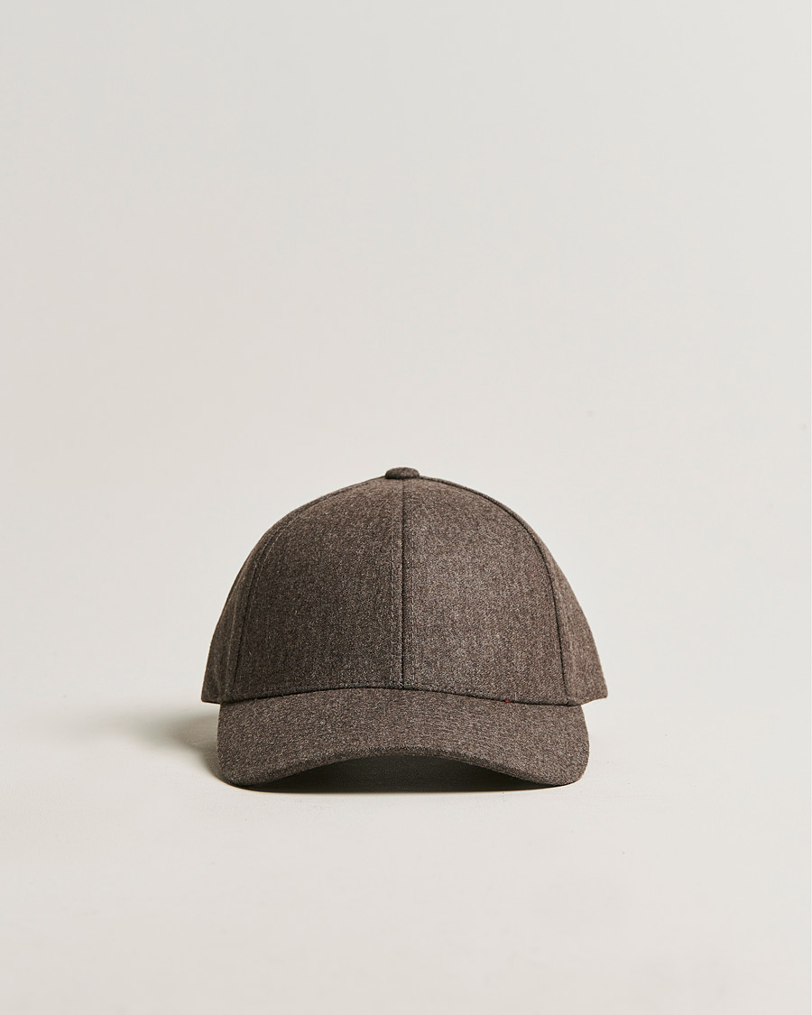 Herre | Kasketter | Varsity Headwear | Flannel Baseball Cap Taupe Brown