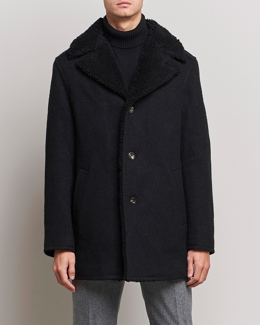 Herre | Jakker | Private White V.C. | The Shearling Car Coat Navy