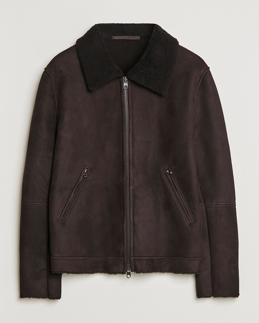 Herre | Jakker | Private White V.C. | The Shearling Flight Jacket Brown