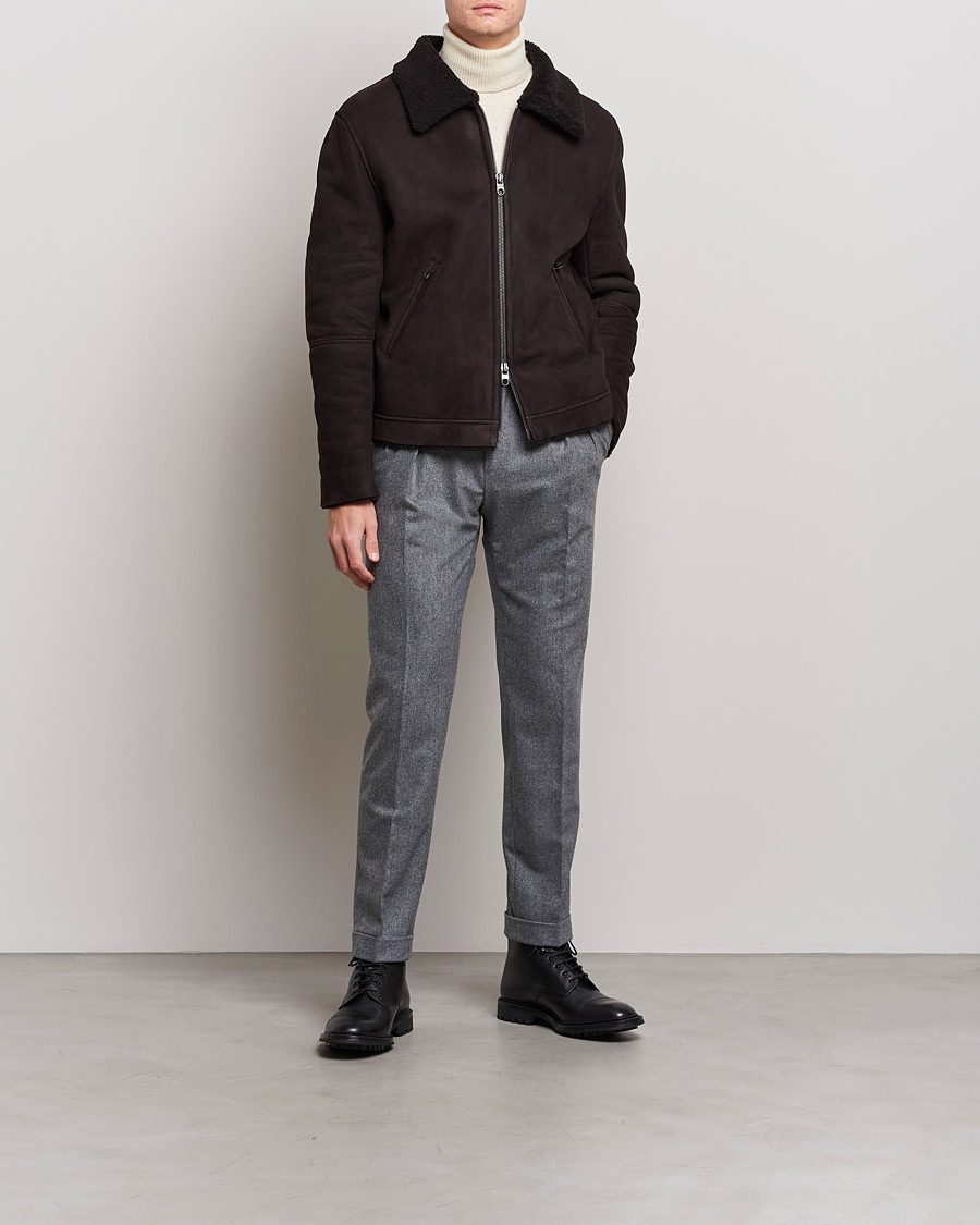 Herre | Jakker | Private White V.C. | The Shearling Flight Jacket Brown