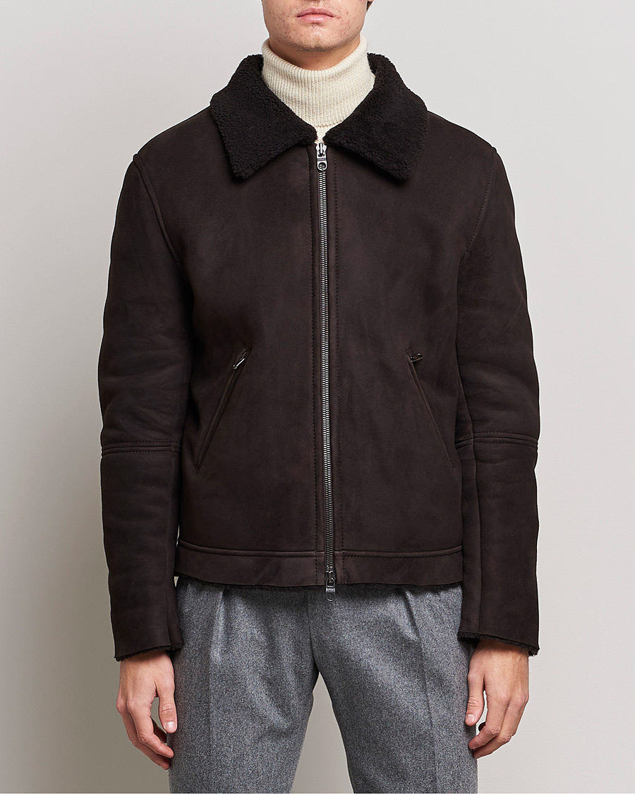 Herre | Jakker | Private White V.C. | The Shearling Flight Jacket Brown