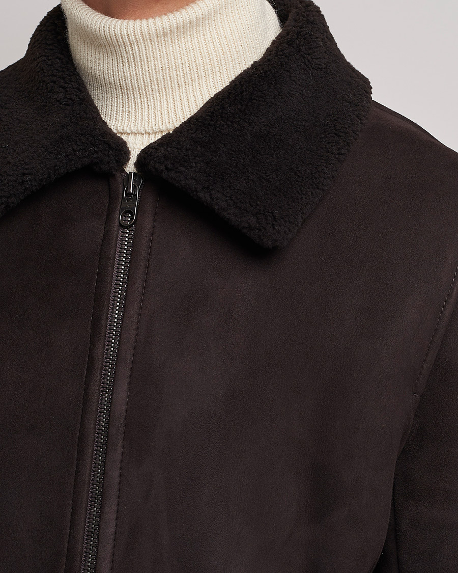 Herre | Jakker | Private White V.C. | The Shearling Flight Jacket Brown