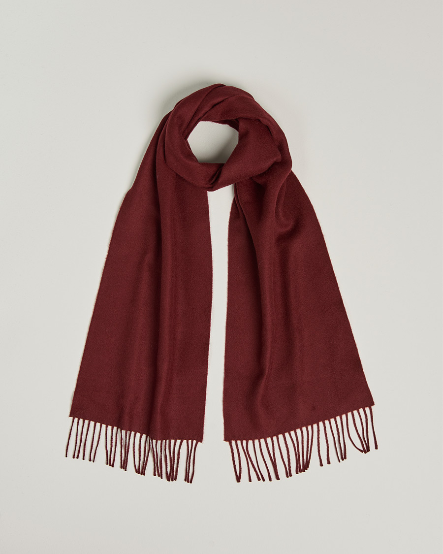 Herre | Begg & Co Vier Lambswool/Cashmere Solid Scarf Wine | Begg & Co | Vier Lambswool/Cashmere Solid Scarf Wine