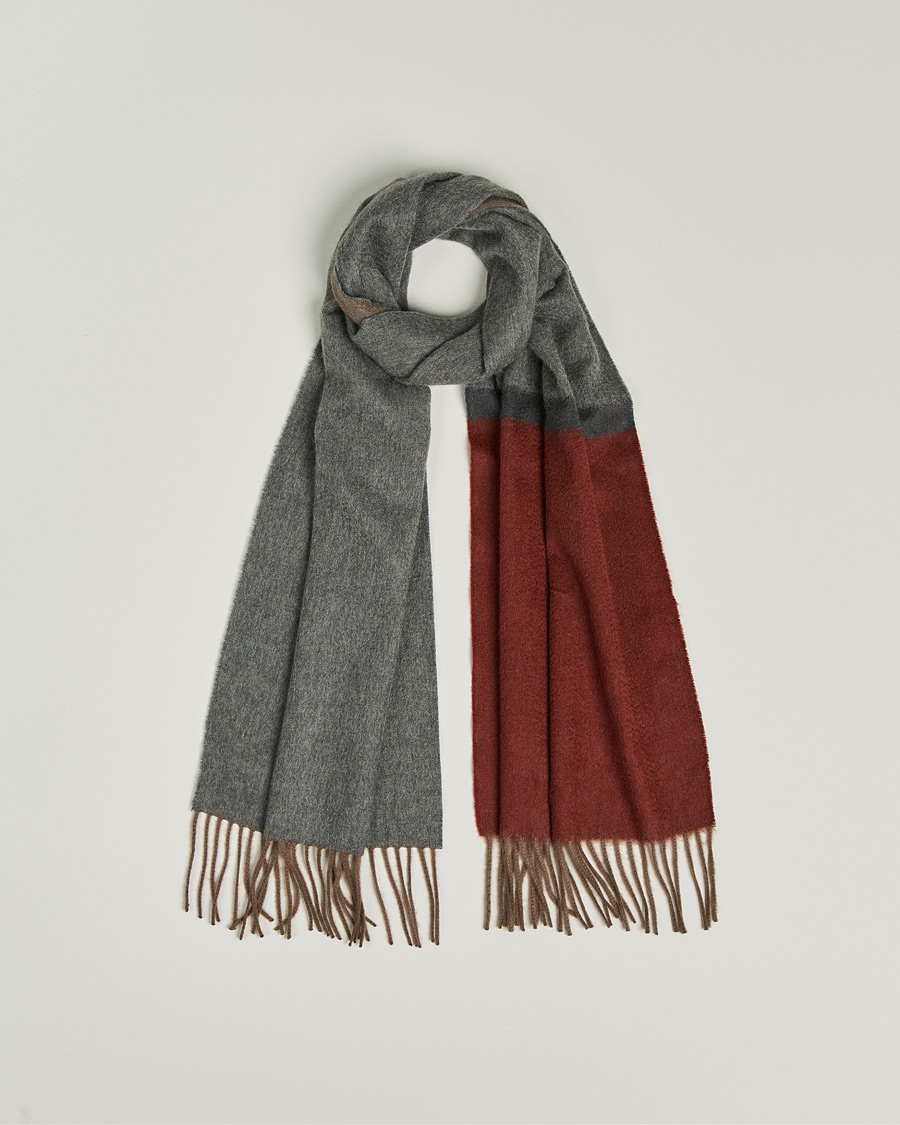 Herre | Begg & Co Arran Boarder Cashmere Scarf Derby Brick | Begg & Co | Arran Boarder Cashmere Scarf Derby Brick
