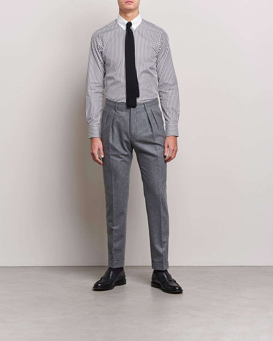 Herre | Skjorter | Beams F | Tab Collar Dress Shirt Grey/White