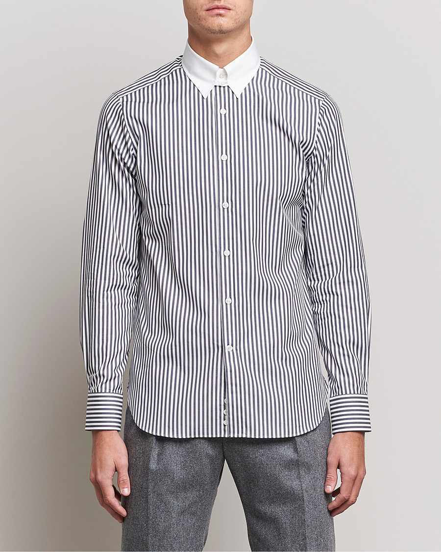 Herre | Skjorter | Beams F | Tab Collar Dress Shirt Grey/White
