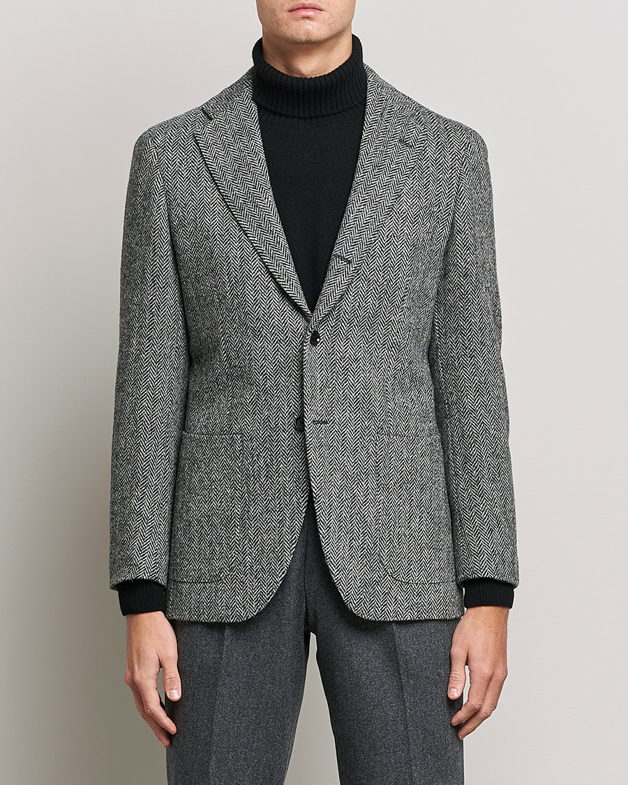 Herre | Blazere & jakker | Beams F | Herringbone Tweed Jacket Dark Grey