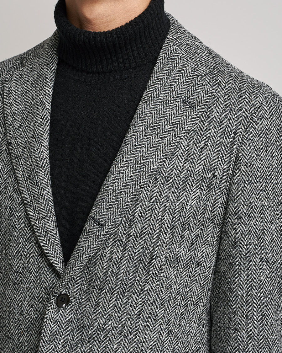 Herre | Blazere & jakker | Beams F | Herringbone Tweed Jacket Dark Grey