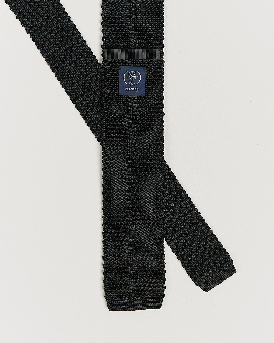 Herre | Beams F Knitted Silk Tie Black | Beams F | Knitted Silk Tie Black