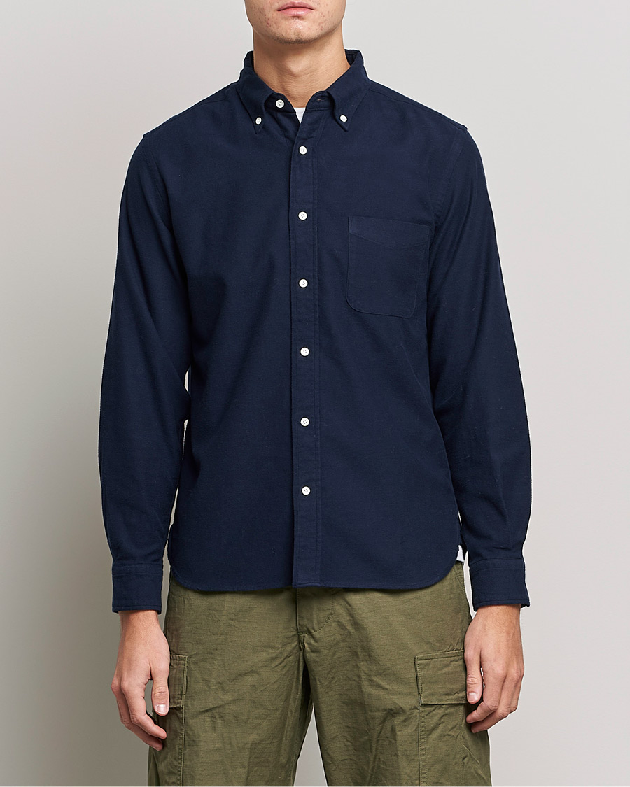 Herre | Skjorter | BEAMS PLUS | Flannel Button Down Shirt Navy