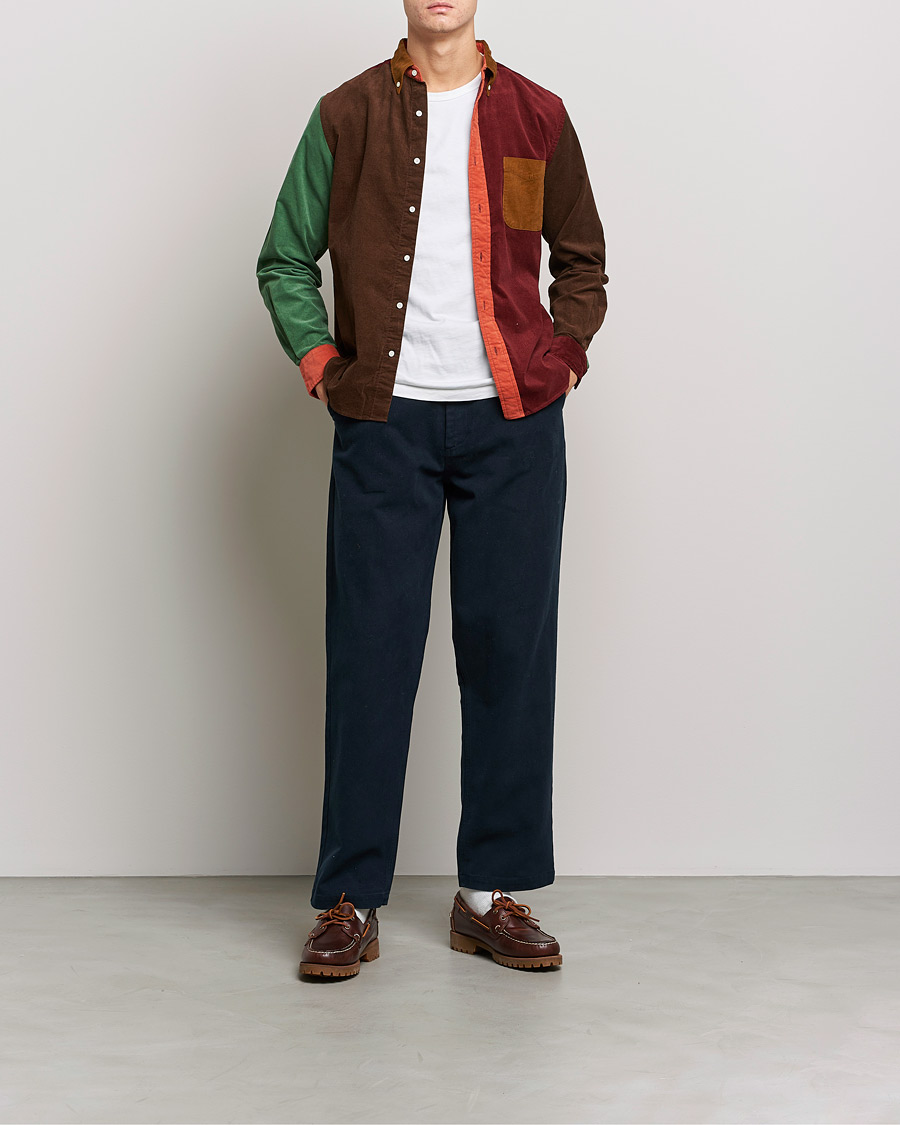 Herre | Skjorter | BEAMS PLUS | Corduroy Panel Button Down Shirt Golden Brown