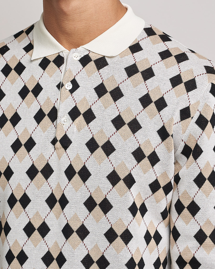 Herre | Trøjer | BEAMS PLUS | Argyle Knitted Polo Off White