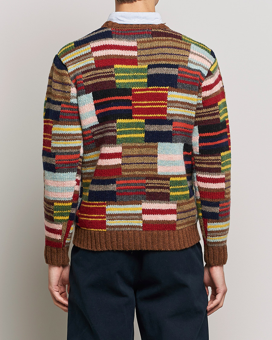 Herre | Trøjer | BEAMS PLUS | Hand Knit Patchwork Sweater Multi Stripe