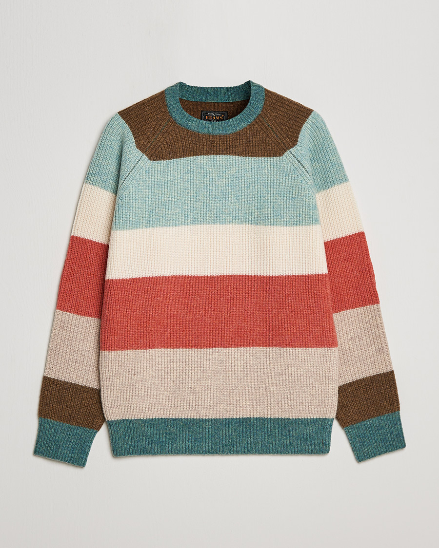 Herre | Trøjer | BEAMS PLUS | Block Stripe Sweater Multi Stripe