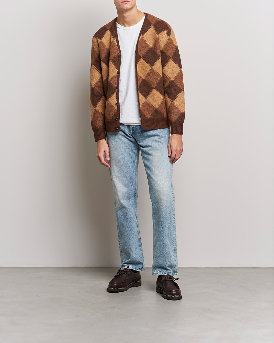 Herre | Trøjer | BEAMS PLUS | Argyle Jacquard Cardigan Brown 