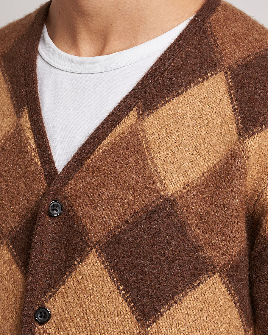 Herre | Trøjer | BEAMS PLUS | Argyle Jacquard Cardigan Brown 
