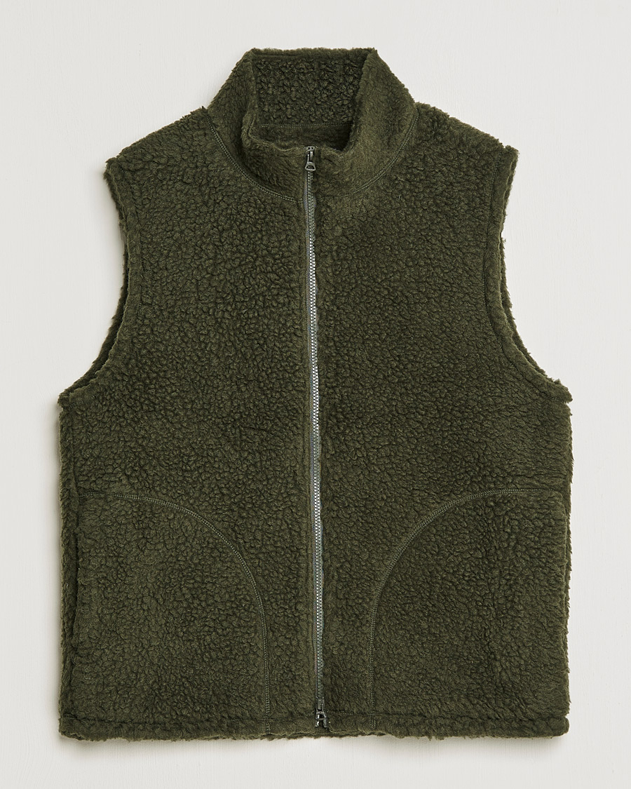 Herre | Jakker | BEAMS PLUS | Boa Fleece Vest Forest Green