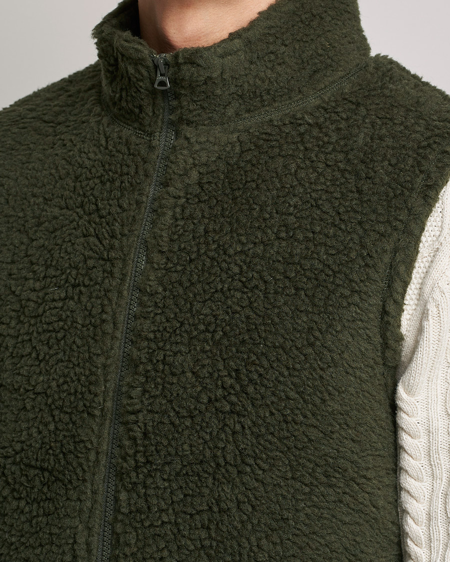 Herre | Jakker | BEAMS PLUS | Boa Fleece Vest Forest Green