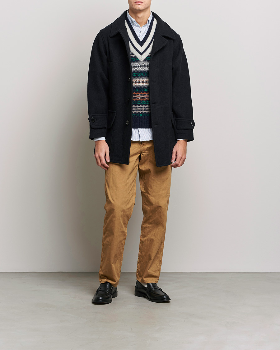 Herre | Jakker | BEAMS PLUS | Heavy Melton Hunting Coat Navy