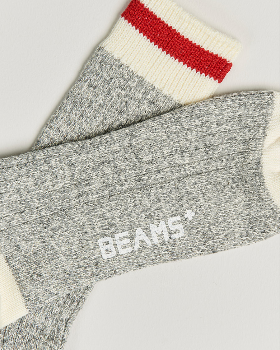 Herre | Undertøj | BEAMS PLUS | BEAMS PLUSRag SocksGrey/Red