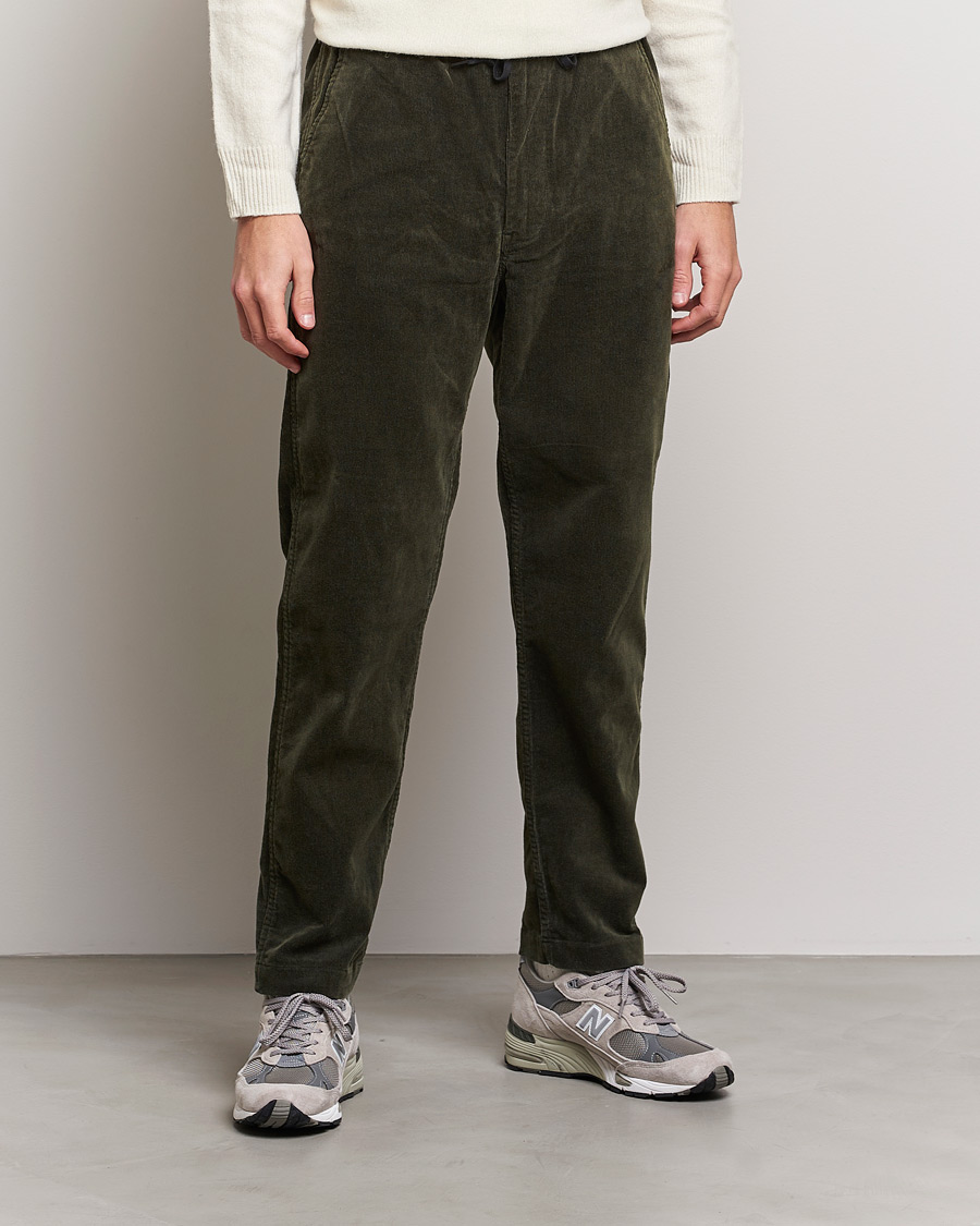 Herre | Bukser | orSlow | New Yorker Corduroy Pants Army Green