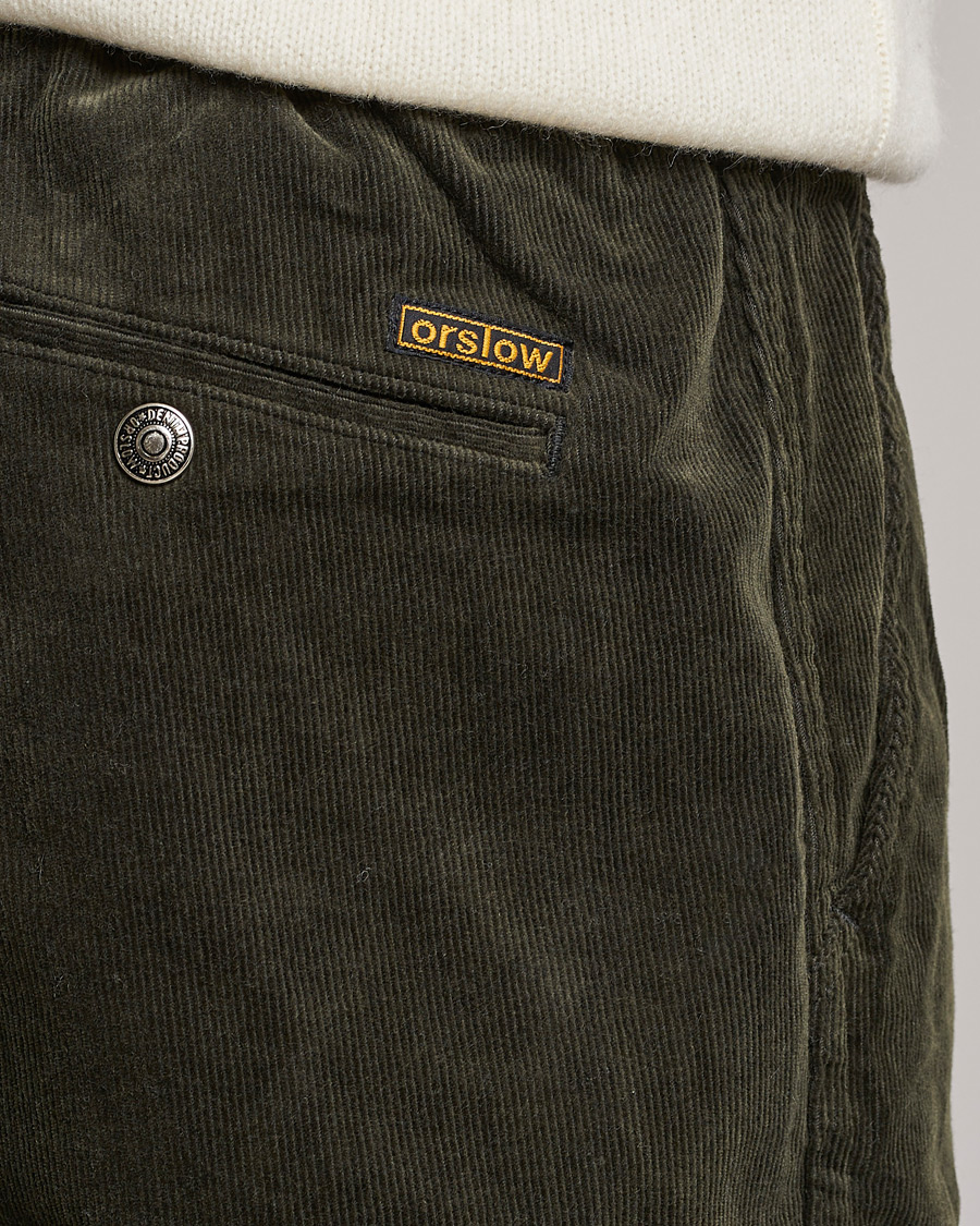 Herre | Bukser | orSlow | New Yorker Corduroy Pants Army Green