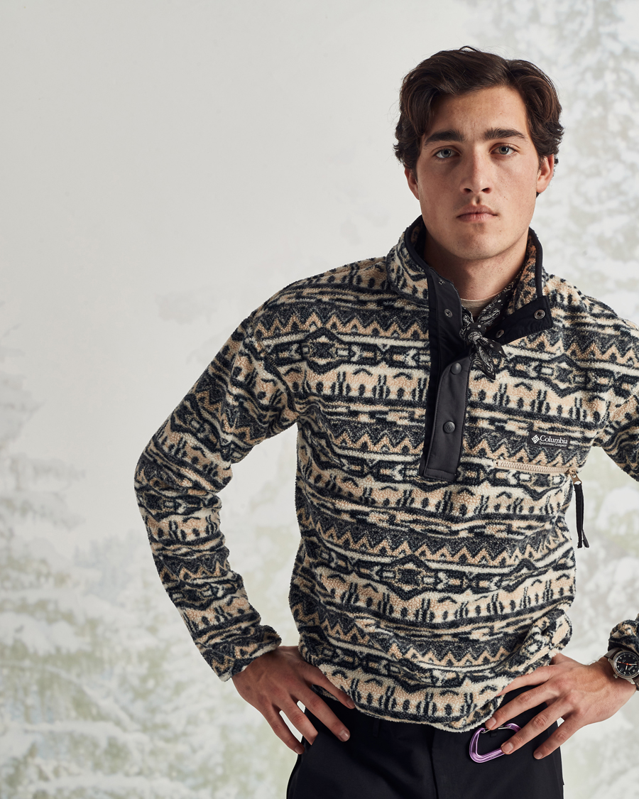 Herre | Trøjer | Columbia | Helvetia Half Snap Fleece Ancient Fossil 80s Print