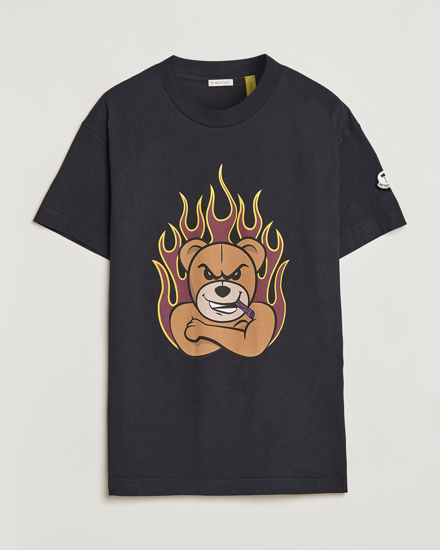 Herre | T-Shirts | Moncler Genius | 8 Palm Angels Bear Motif T-Shirt Black