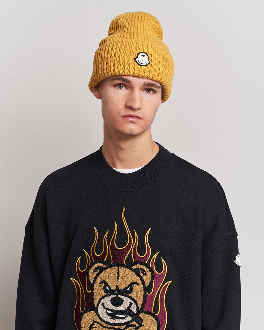 Herre | 8 Moncler Genius Palm Angels Wool Beanie Yellow | Moncler Genius | 8 Palm Angels Wool Beanie Yellow