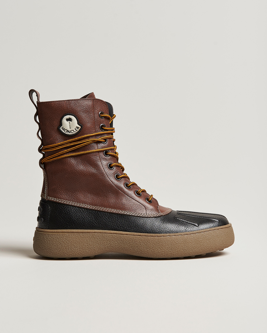 Herre | 8 Moncler Genius Palm Angels Winter Gommino Leather Boots Dark Brown | Moncler Genius | 8 Palm Angels Winter Gommino Leather Boots Dark Brown