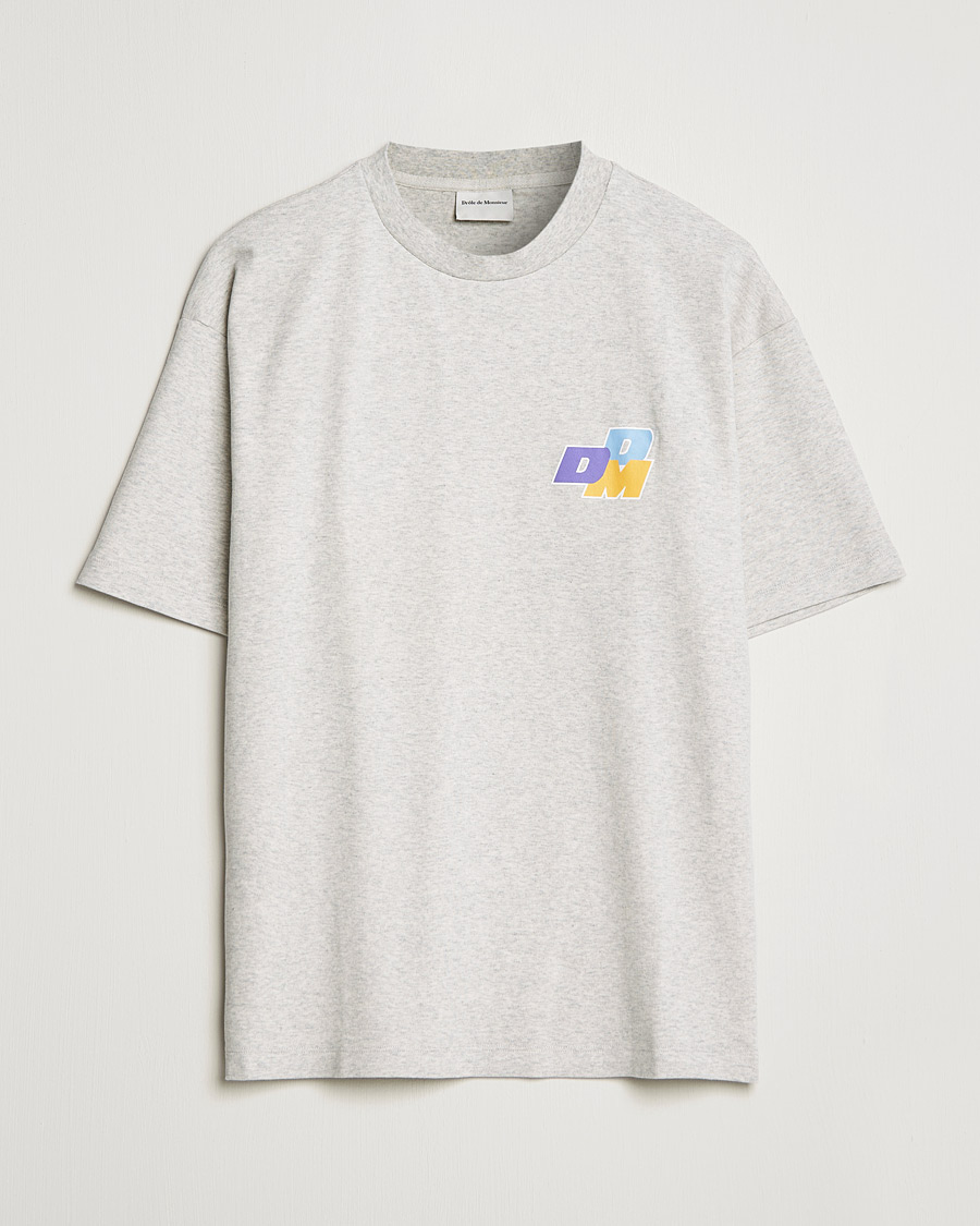 Herre | T-Shirt | Drôle de Monsieur | Printed T-Shirt Light Grey