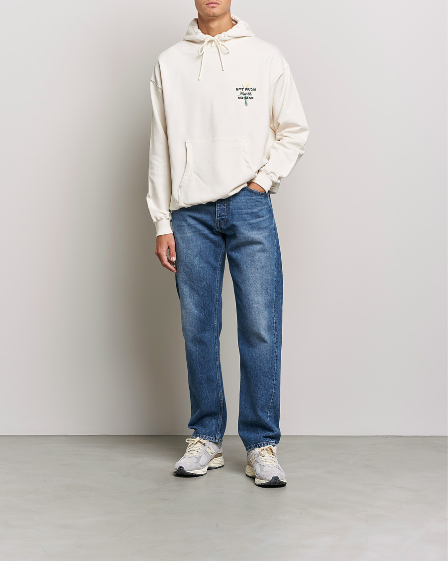 Herre | Trøjer | Drôle de Monsieur | Fleur Slogan Hoodie Off White