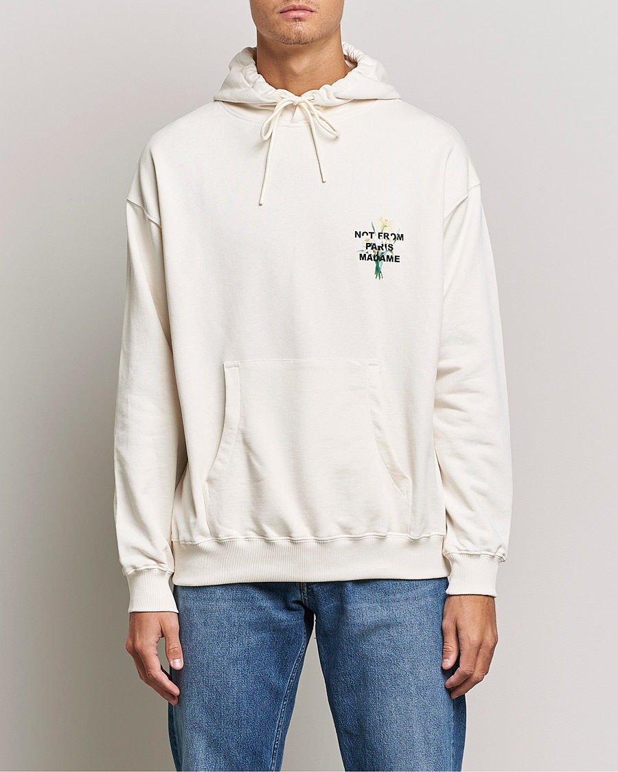 Herre | Trøjer | Drôle de Monsieur | Fleur Slogan Hoodie Off White