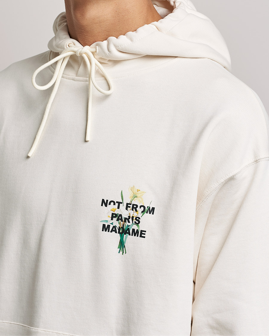 Herre | Trøjer | Drôle de Monsieur | Fleur Slogan Hoodie Off White