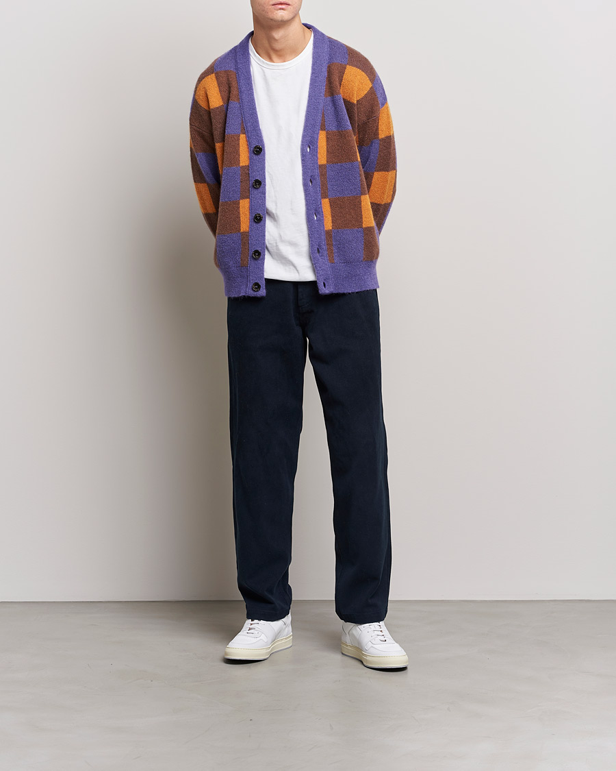 Herre | Trøjer | Drôle de Monsieur | Le Cardigan Mohair Purple/Orange