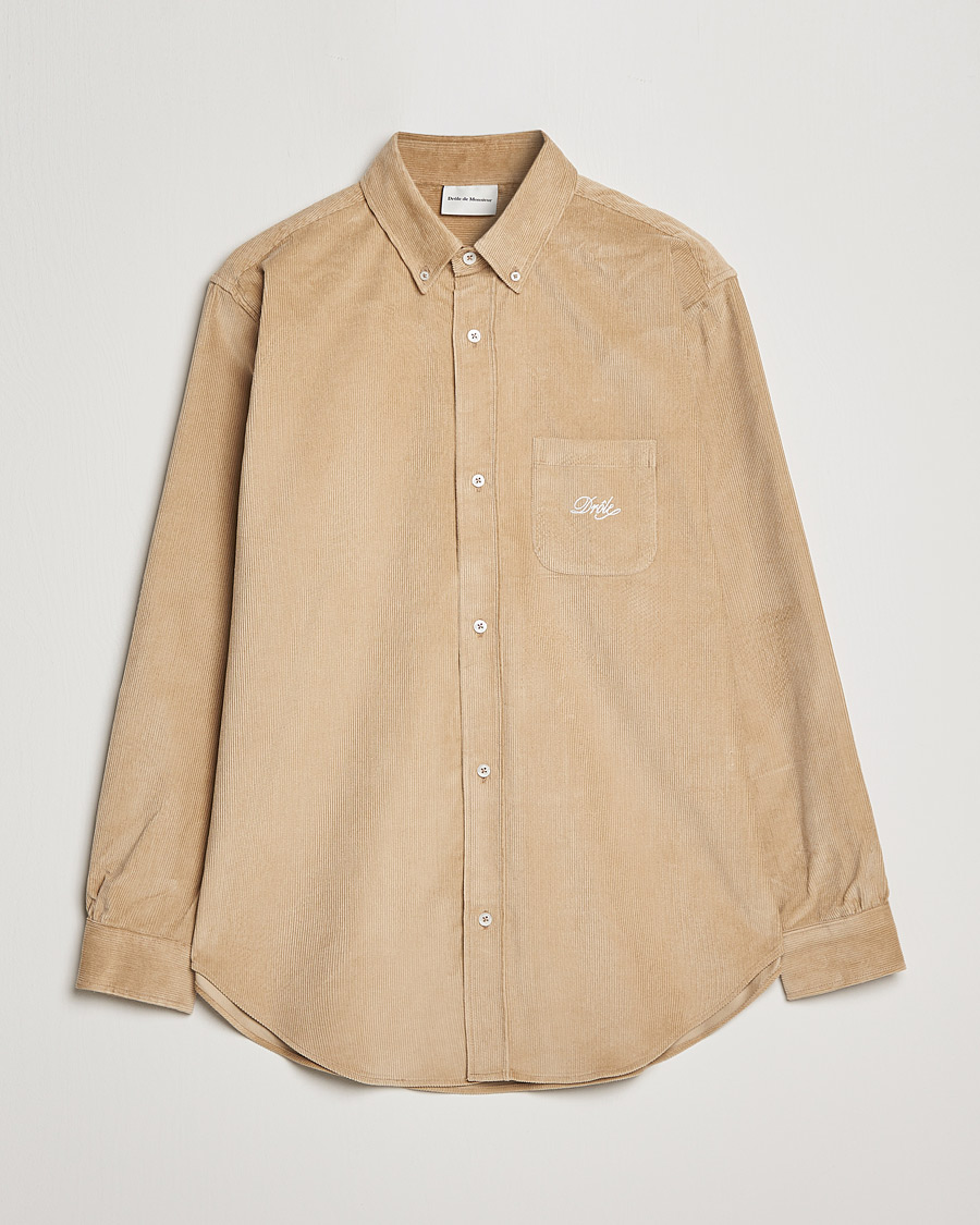 Herre | Skjorter | Drôle de Monsieur | Corduroy Oversize Shirt Beige