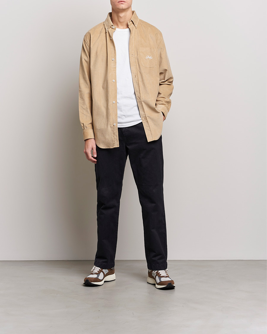 Herre | Skjorter | Drôle de Monsieur | Corduroy Oversize Shirt Beige