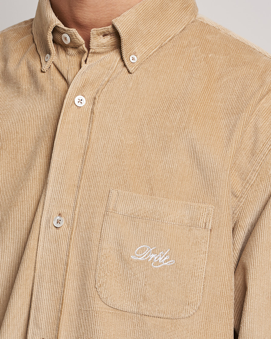 Herre | Skjorter | Drôle de Monsieur | Corduroy Oversize Shirt Beige