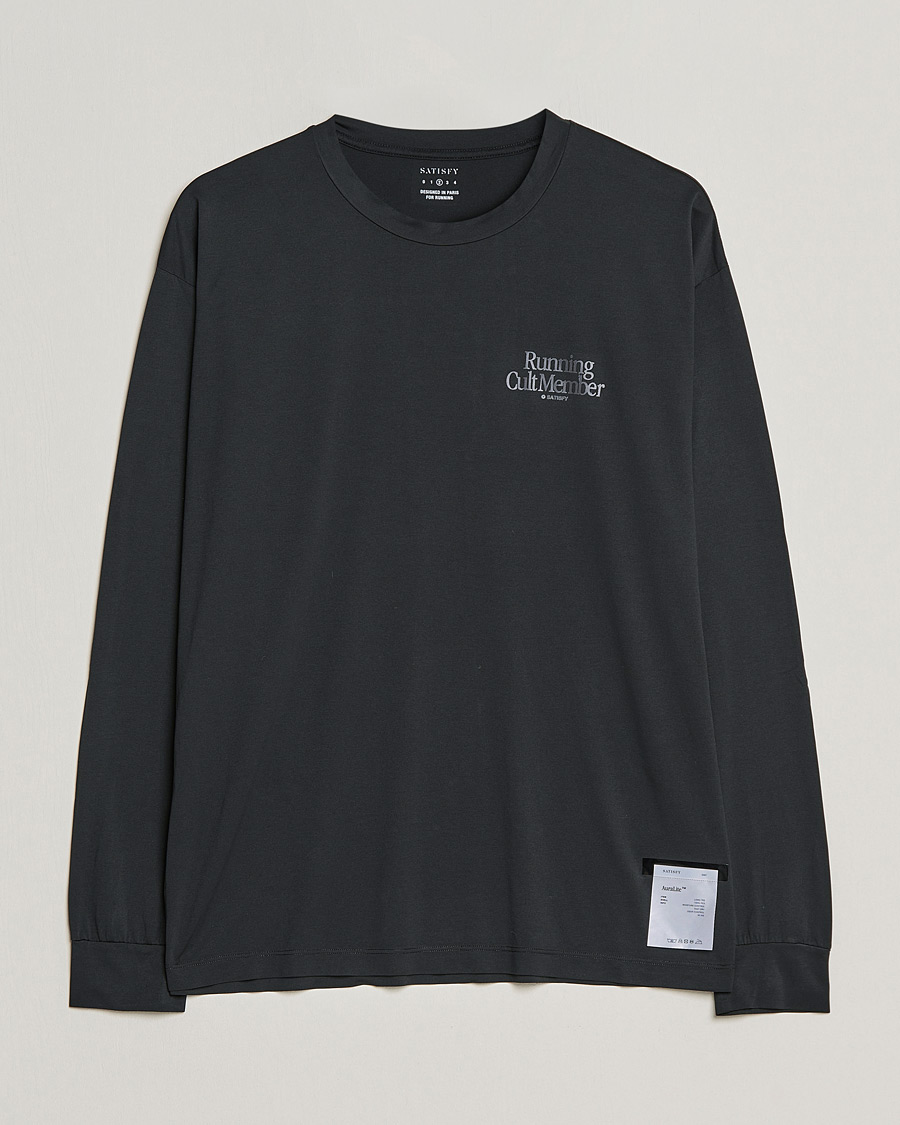 Herre | T-Shirts | Satisfy | AuraLite Long Sleeve T-Shirt Black