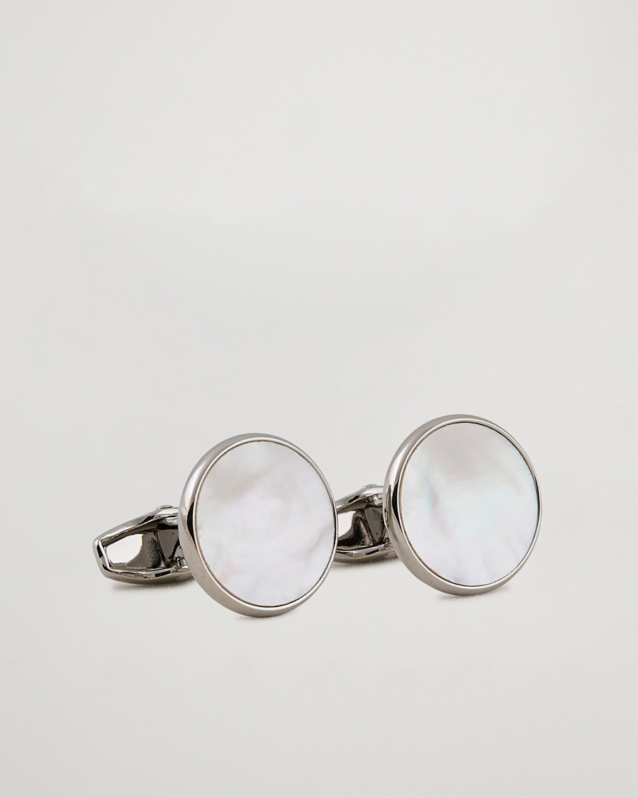 Herre | Manchetknapper | Amanda Christensen | Cufflink & Shirt Studs Set White/Silver