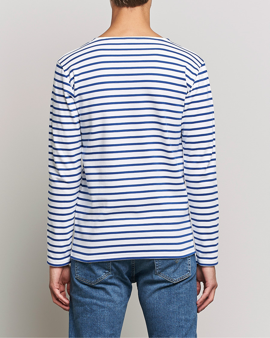 Herre | T-Shirts | Armor-lux | Houat Héritage Stripe Long Sleeve T-Shirt White/Blue