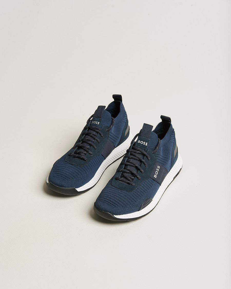 Herre |  | BOSS | Titanium Running Sneaker Dark Blue