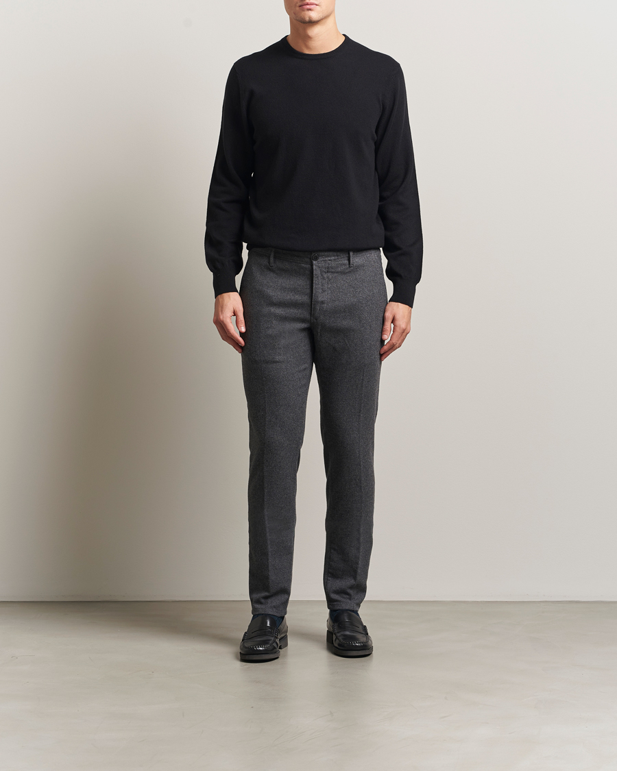 Herre | Trøjer | Piacenza Cashmere | Cashmere Crew Neck Sweater Black