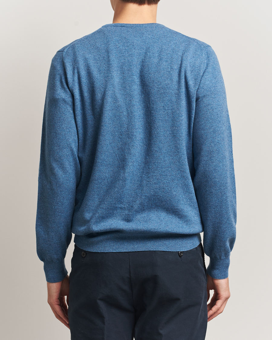 Herre | Trøjer | Piacenza Cashmere | Cashmere Crew Neck Sweater Light Blue