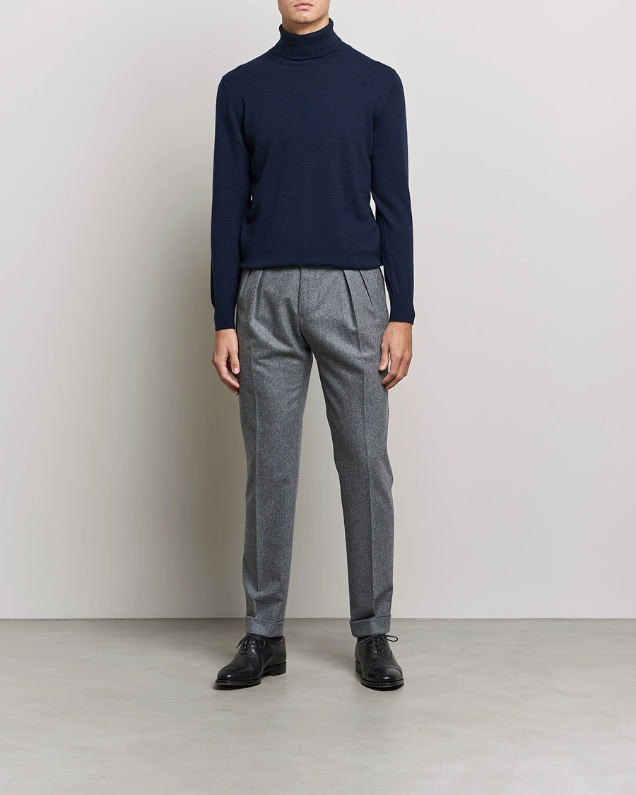 Herre | Trøjer | Piacenza Cashmere | Cashmere Rollneck Sweater Navy